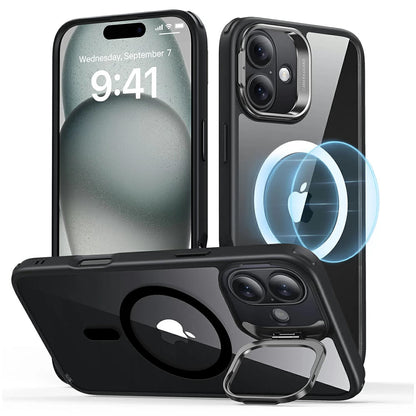 MagSafe Case for Apple iPhone 16, ESR, Classic Hybrid Kickstand, Black Transparent