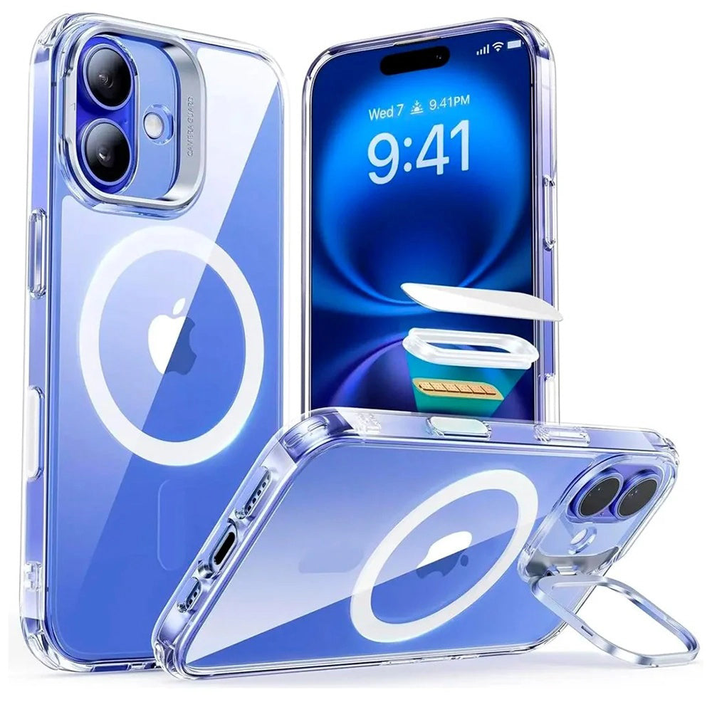 MagSafe Case for Apple iPhone 16, ESR, Classic Hybrid Kickstand Slide, Transparent