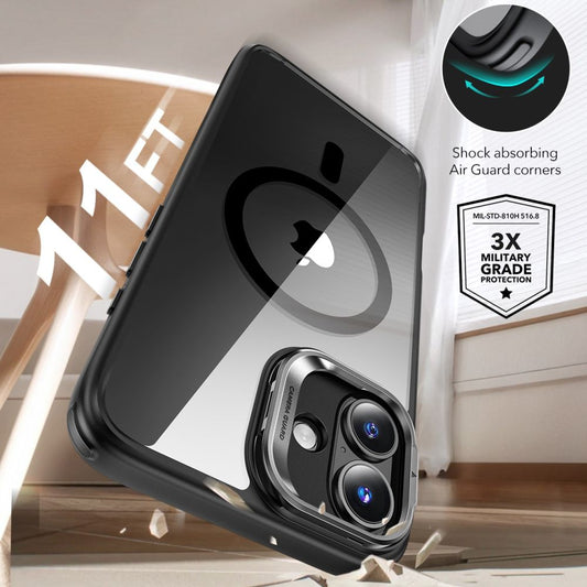 Custodia MagSafe per Apple iPhone 16, ESR, Classic Hybrid Kickstand con Protezione Schermo, Nera Trasparente