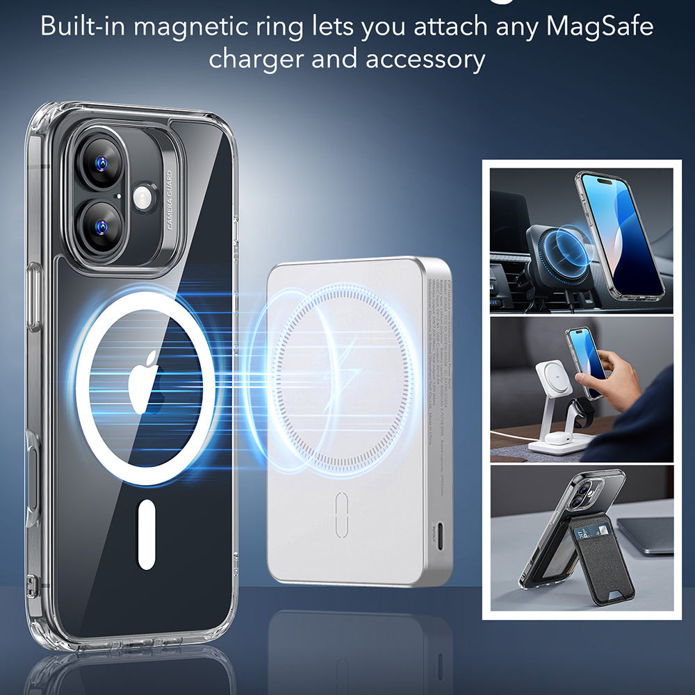 Custodia MagSafe per Apple iPhone 16, ESR, Classic Hybrid, Trasparente