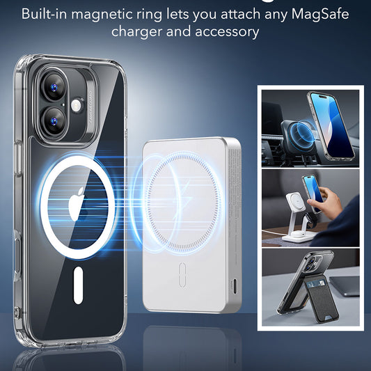 Custodia MagSafe per Apple iPhone 16, ESR, Classic Hybrid, Trasparente