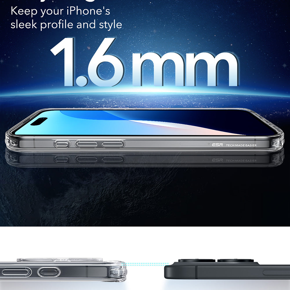 Custodia MagSafe per Apple iPhone 16, ESR, Classic Hybrid, Trasparente