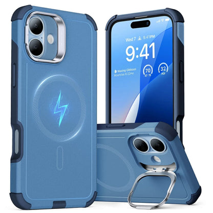 Custodia MagSafe per Apple iPhone 16, ESR, Cyber Armor Kickstand, Blu