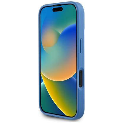 Custodia MagSafe per Apple iPhone 16, Guess, 4G Circle Classic Logo, Blu