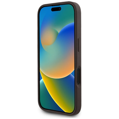 Custodia MagSafe per Apple iPhone 16, Guess, 4G Circle Classic Logo, Marrone