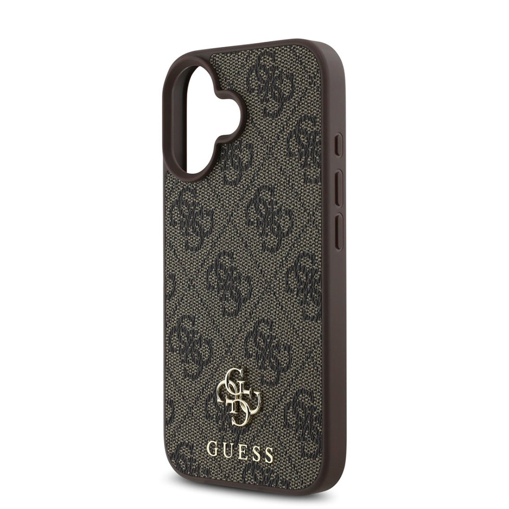 Custodia MagSafe per Apple iPhone 16, Guess, 4G Classic, Marrone