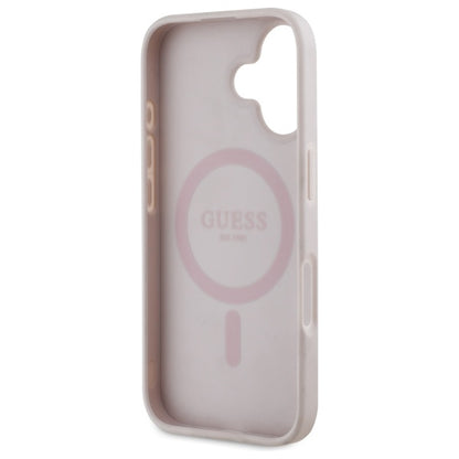 Custodia MagSafe per Apple iPhone 16, Guess, 4G Flowers Print, Rosa