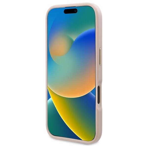 Custodia MagSafe per Apple iPhone 16, Guess, 4G Logo Plate, Rosa