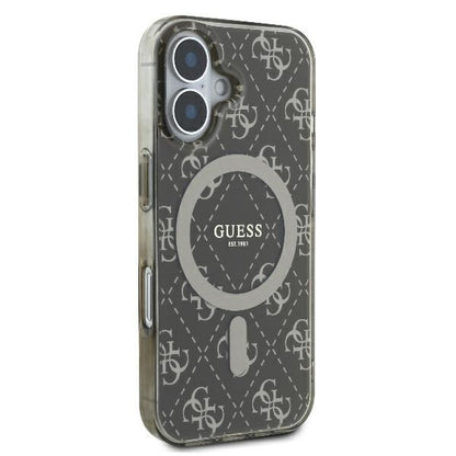 Custodia MagSafe per Apple iPhone 16, Guess, IML 4G Background, Marrone