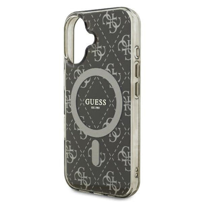 Custodia MagSafe per Apple iPhone 16, Guess, IML 4G Background, Marrone