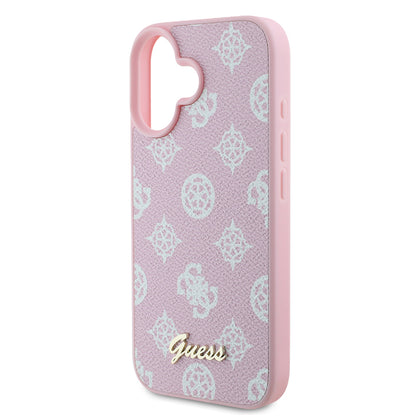 Custodia MagSafe per Apple iPhone 16, Guess, Peony Script, Rosa