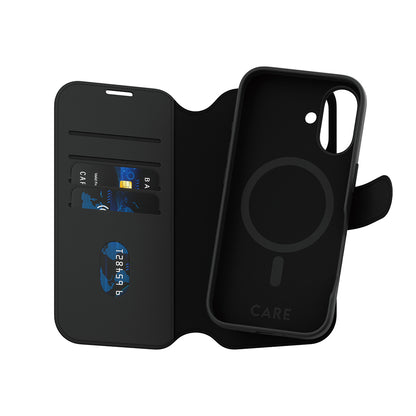 Custodia MagSafe per Apple iPhone 16, PanzerGlass, Care Feature Tango Two-in-One, Nera