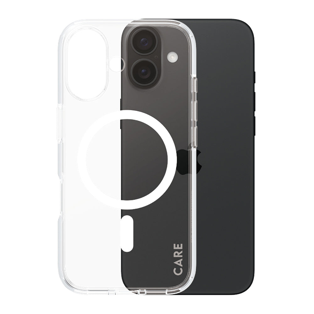 Custodia MagSafe per Apple iPhone 16, PanzerGlass, Care Urban Combat, Trasparente Bianca