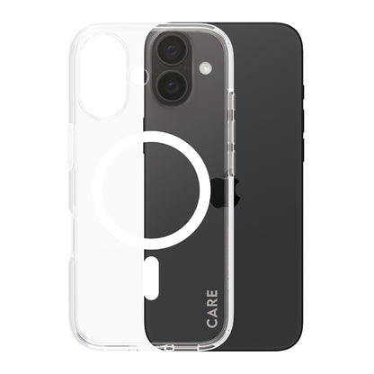 Custodia MagSafe per Apple iPhone 16, PanzerGlass, Care Urban Combat, Trasparente Bianca