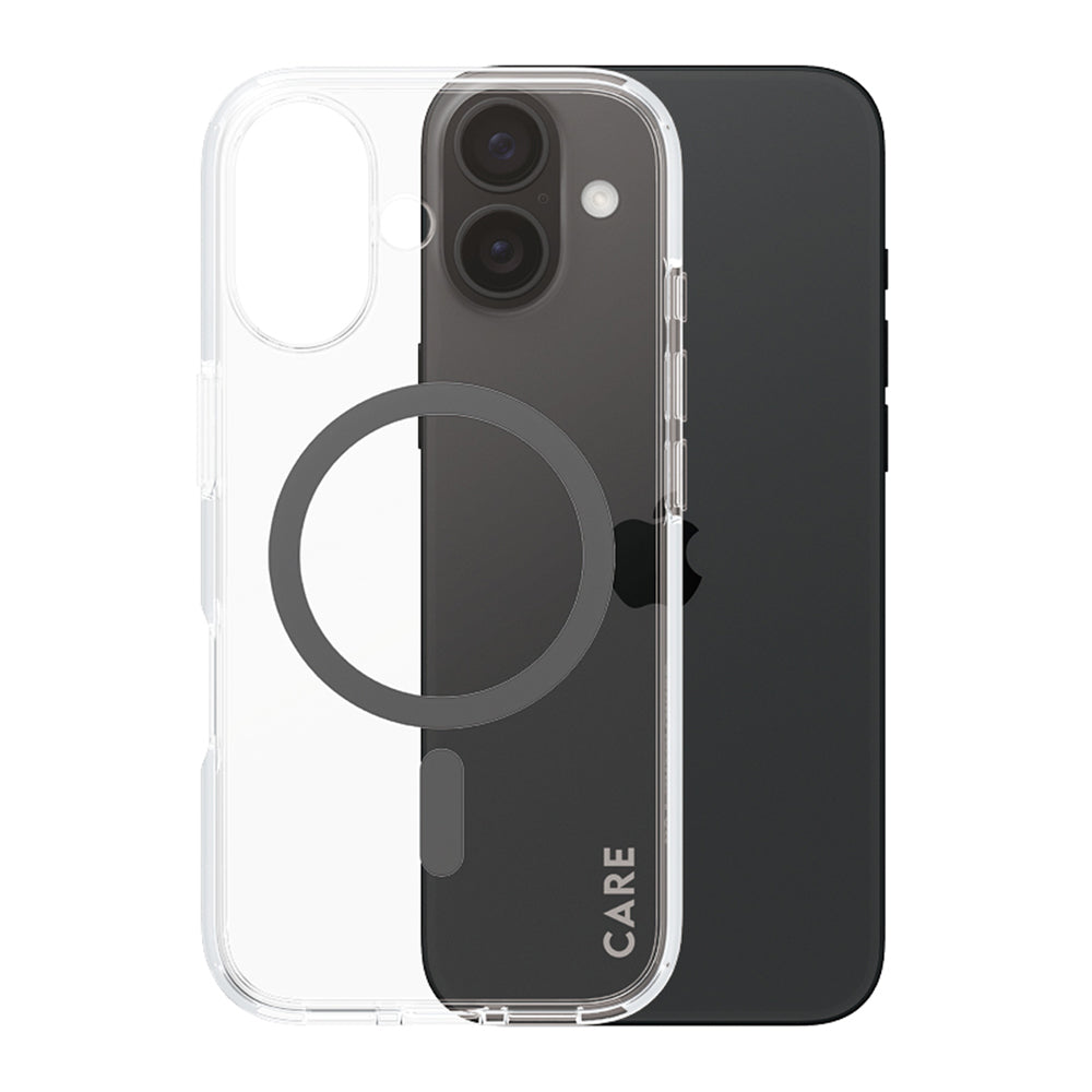 Custodia MagSafe per Apple iPhone 16, PanzerGlass, Care Urban Combat, Trasparente Nera