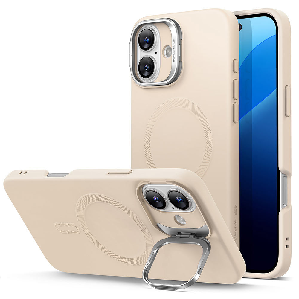 Custodia MagSafe per Apple iPhone 16 Plus, ESR, Cloud Soft Kickstand, Crema