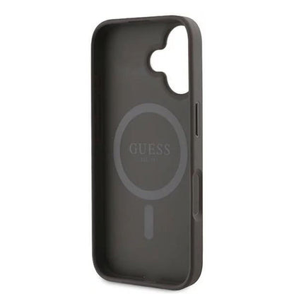 Custodia MagSafe per Apple iPhone 16 Plus, Guess, 4G Ring Classic Logo, Marrone