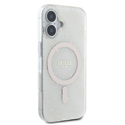 Custodia MagSafe per Apple iPhone 16 Plus, Guess, IML 4G Background, Bianca