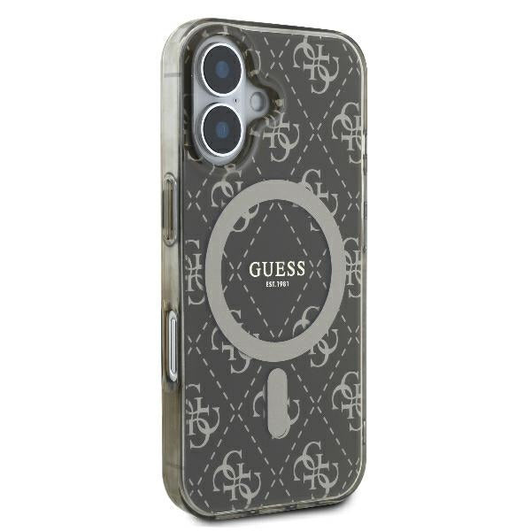 Custodia MagSafe per Apple iPhone 16 Plus, Guess, IML 4G Background, Marrone