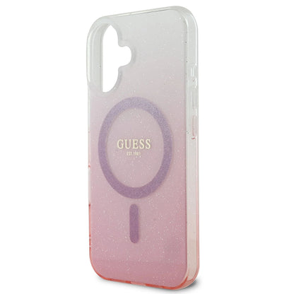 Custodia MagSafe per Apple iPhone 16 Plus, Guess, IML Glitter Gradient, Marrone