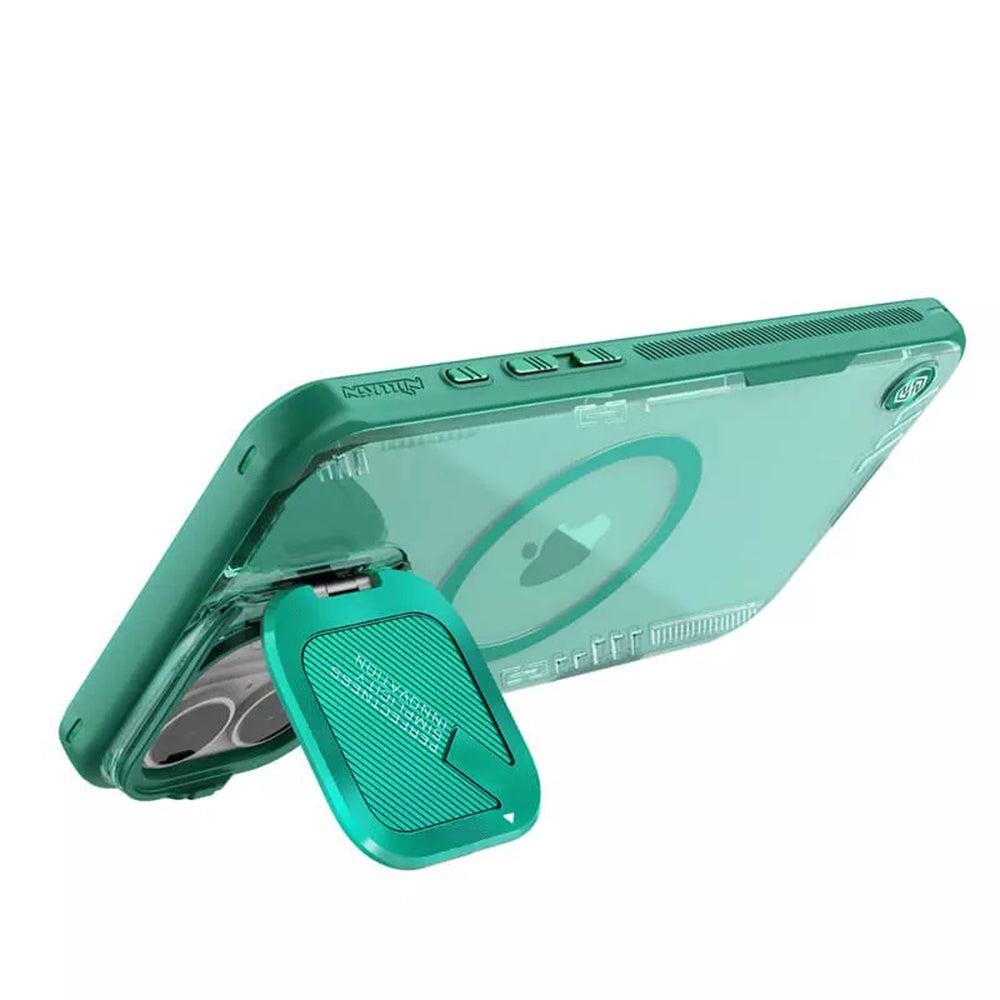 Custodia MagSafe per Apple iPhone 16 Plus, Nillkin, Iceblade Prop (senza ritaglio per fotocamera), Verde