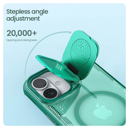 Custodia MagSafe per Apple iPhone 16 Plus, Nillkin, Iceblade Prop (senza ritaglio per fotocamera), Verde