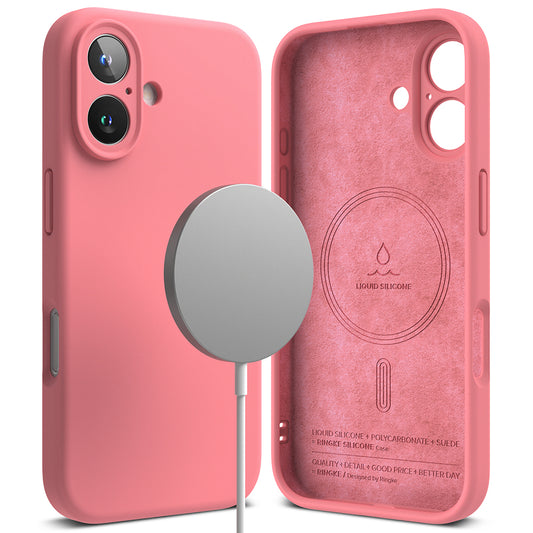 Custodia MagSafe per Apple iPhone 16 Plus, Ringke, Silicone, Rosa