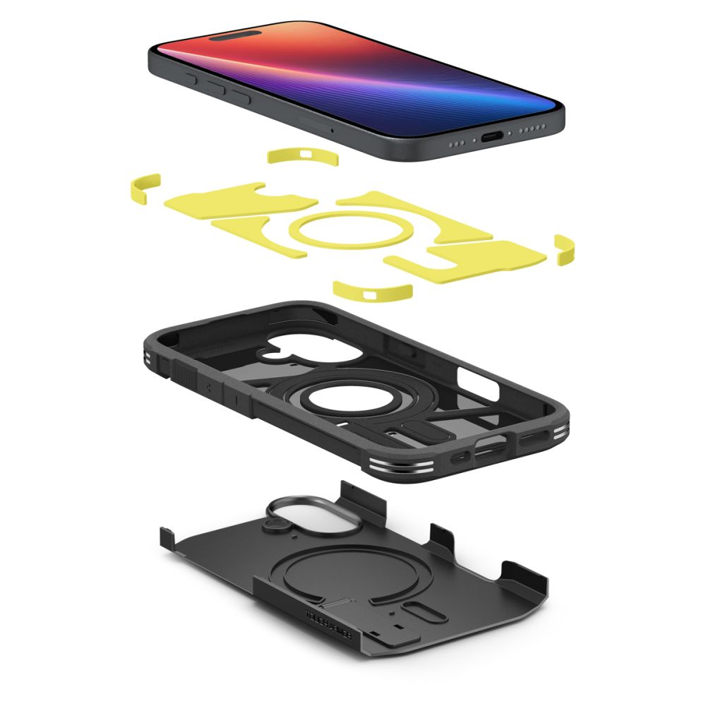 Custodia MagSafe per Apple iPhone 16 Plus, Spigen, Tough Armor, Nera