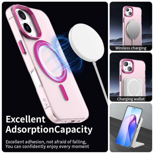 Custodia MagSafe per Apple iPhone 16 Plus, Techsuit, CandyCase, rosa