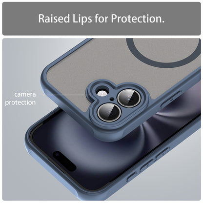Custodia MagSafe per Apple iPhone 16 Plus, Techsuit, HaloFrost II, Blu Navy