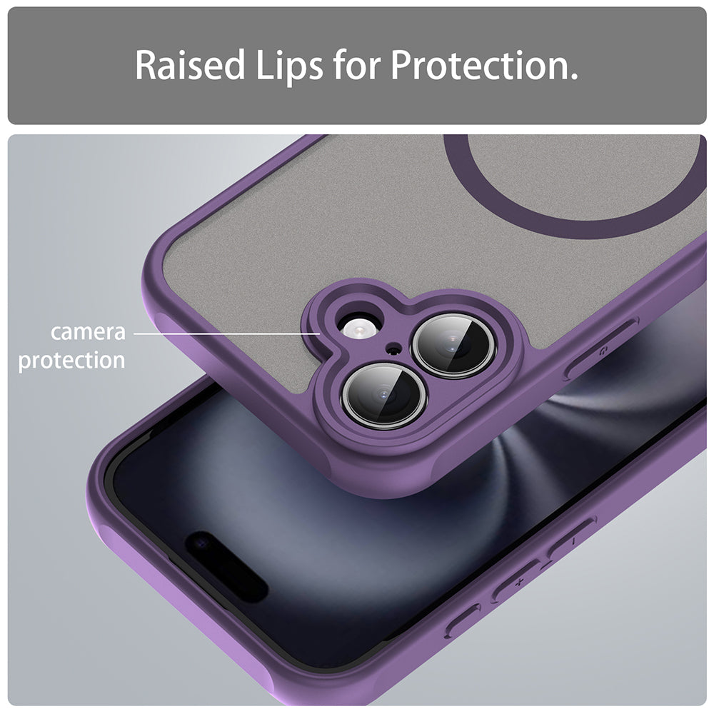 Custodia MagSafe per Apple iPhone 16 Plus, Techsuit, HaloFrost II, Viola