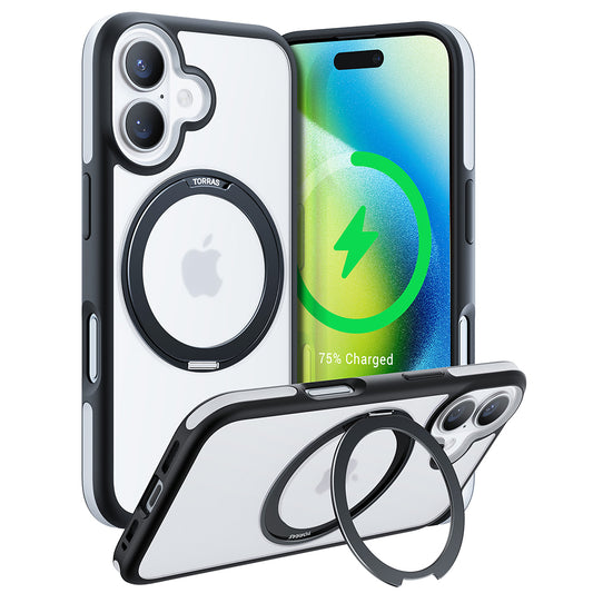 Custodia MagSafe per Apple iPhone 16 Plus, Torras, Ostand R Fusion, Nera