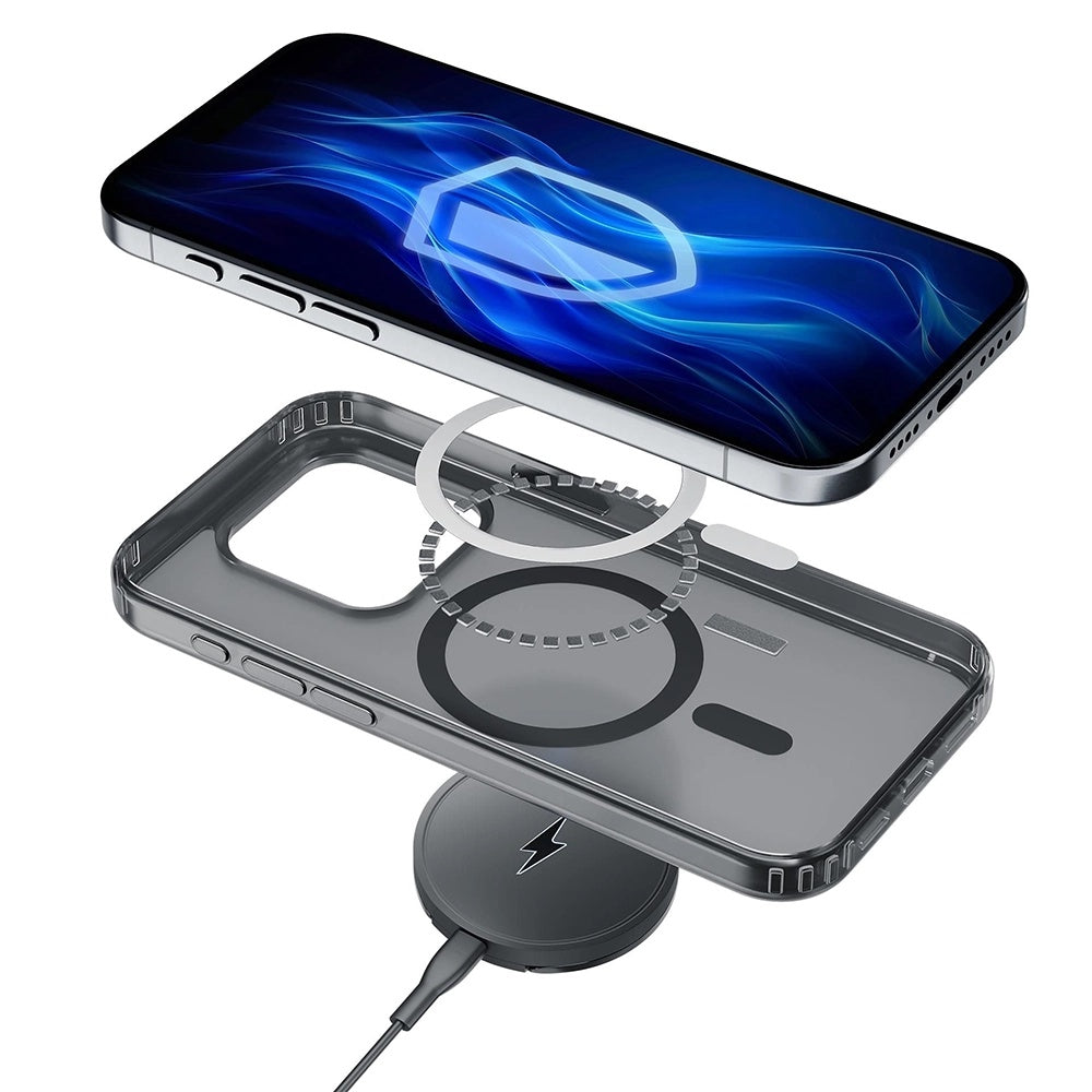 Custodia MagSafe per Apple iPhone 16 Pro, 3MK, Frosty MagCase, Nero Satinato