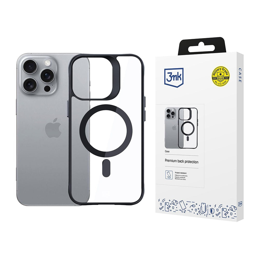 Custodia MagSafe per Apple iPhone 16 Pro, 3MK, Satin Armor, Trasparente