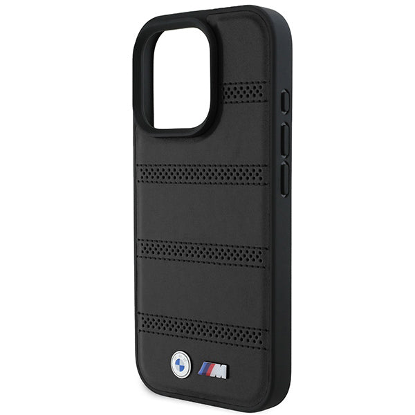 Custodia MagSafe per Apple iPhone 16 Pro, BMW, M Perforated And Stitched Line, Nera