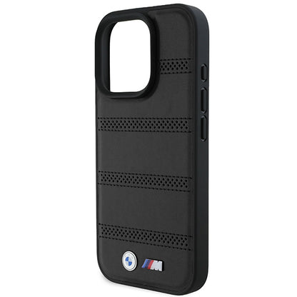 Custodia MagSafe per Apple iPhone 16 Pro, BMW, M Perforated And Stitched Line, Nera