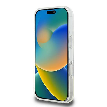 MagSafe Case for Apple iPhone 16 Pro, Guess, IML Flowers Wreath, Transparent