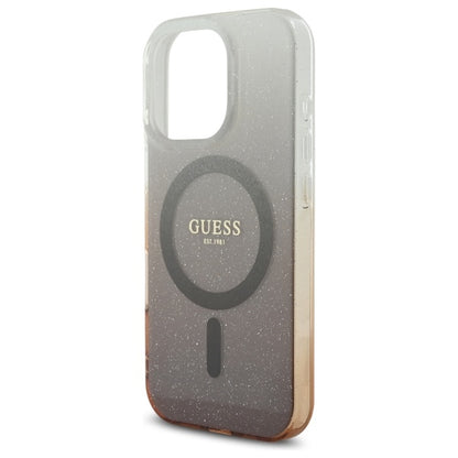 Custodia MagSafe per Apple iPhone 16 Pro, Guess, IML Glitter Gradient, Marrone