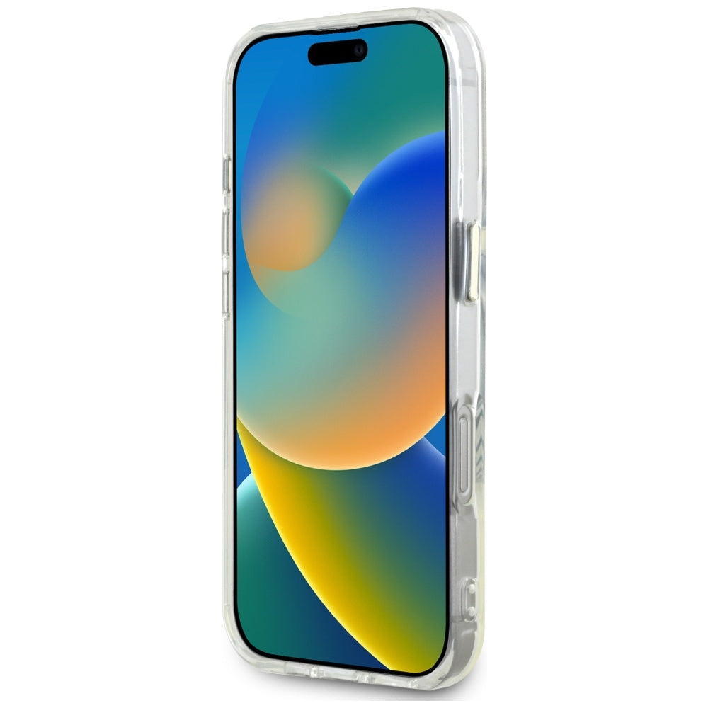 Custodia MagSafe per Apple iPhone 16 Pro, Guess, IML Metal Colored Circle, Bianca