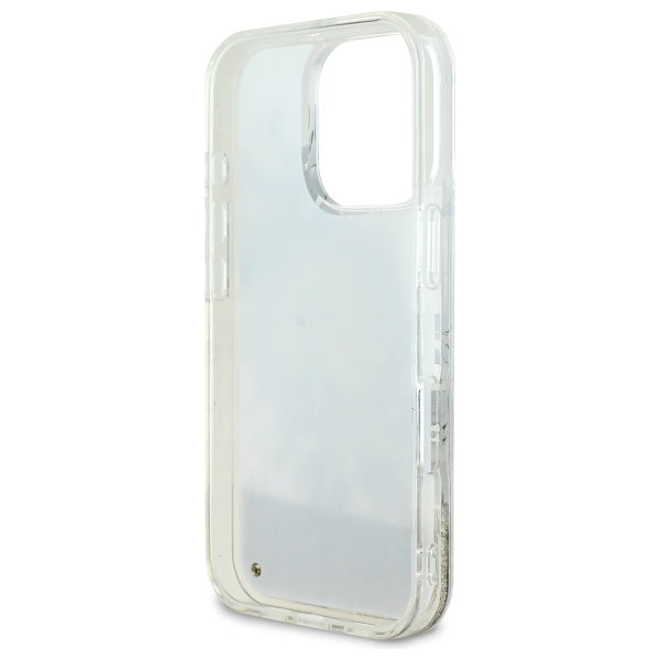 MagSafe Case for Apple iPhone 16 Pro, Guess, Liquid Glitter Flower, Beige