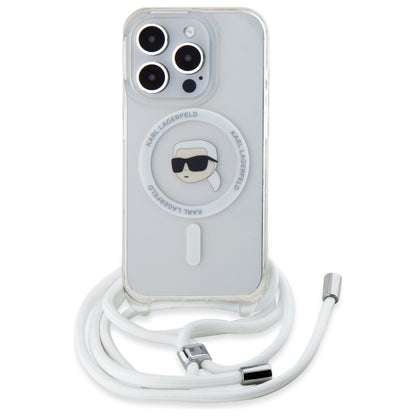 MagSafe Case for Apple iPhone 16 Pro, Karl Lagerfeld, IML Crossbody Karl's Head, Transparent