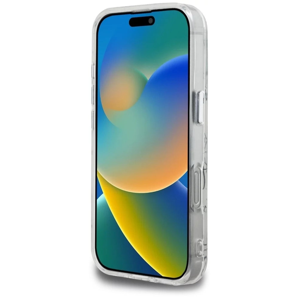 Custodia MagSafe per Apple iPhone 16 Pro, Karl Lagerfeld, IML Karl Script Pattern, Bianca