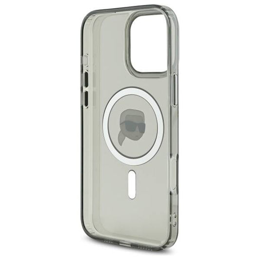 Custodia MagSafe per Apple iPhone 16 Pro, Karl Lagerfeld, IML Metal Karl's Head, Nera