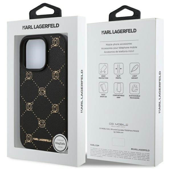 Custodia MagSafe per Apple iPhone 16 Pro, Karl Lagerfeld, Karl's Head, Nera