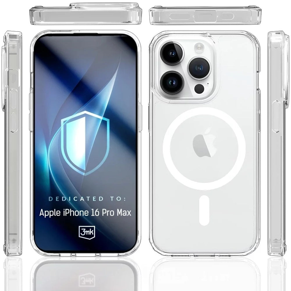 Custodia MagSafe per Apple iPhone 16 Pro Max, 3MK, Armor MagCase, Trasparente