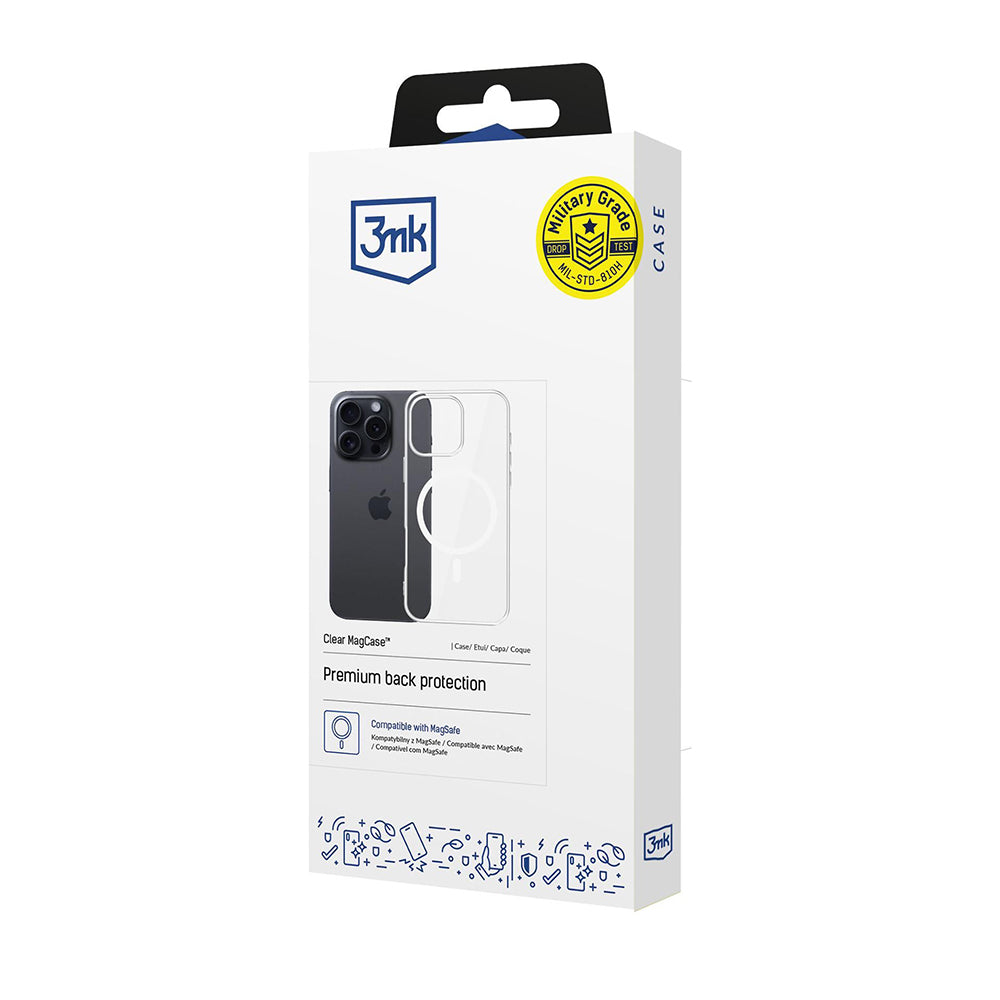 Custodia MagSafe per Apple iPhone 16 Pro Max, 3MK, Clear MagCase, Trasparente