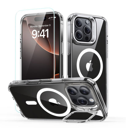 Custodia MagSafe per Apple iPhone 16 Pro Max, ESR, Classic Hybrid Kickstand con Protezione Schermo, Trasparente
