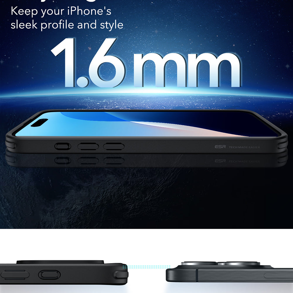Custodia MagSafe per Apple iPhone 16 Pro Max, ESR, Classic Hybrid, Nera Trasparente