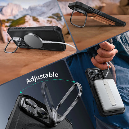Custodia MagSafe per Apple iPhone 16 Pro Max, ESR, Cyber Armor Kickstand, Nera