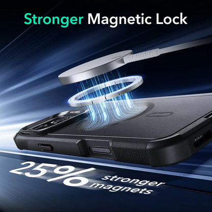Custodia MagSafe per Apple iPhone 16 Pro Max, ESR, Cyber Armor Kickstand, Nera